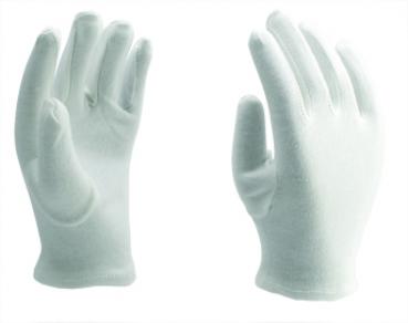 ROCK 1010 5 FINGER ARBEITSHANDSCHU 100% BAUMWOLLE WEISS